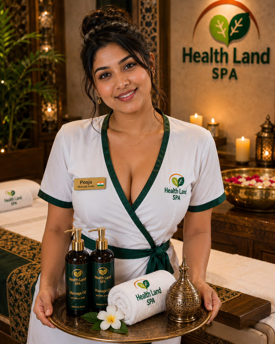 Massage therapist Pooja from Mumbai, India