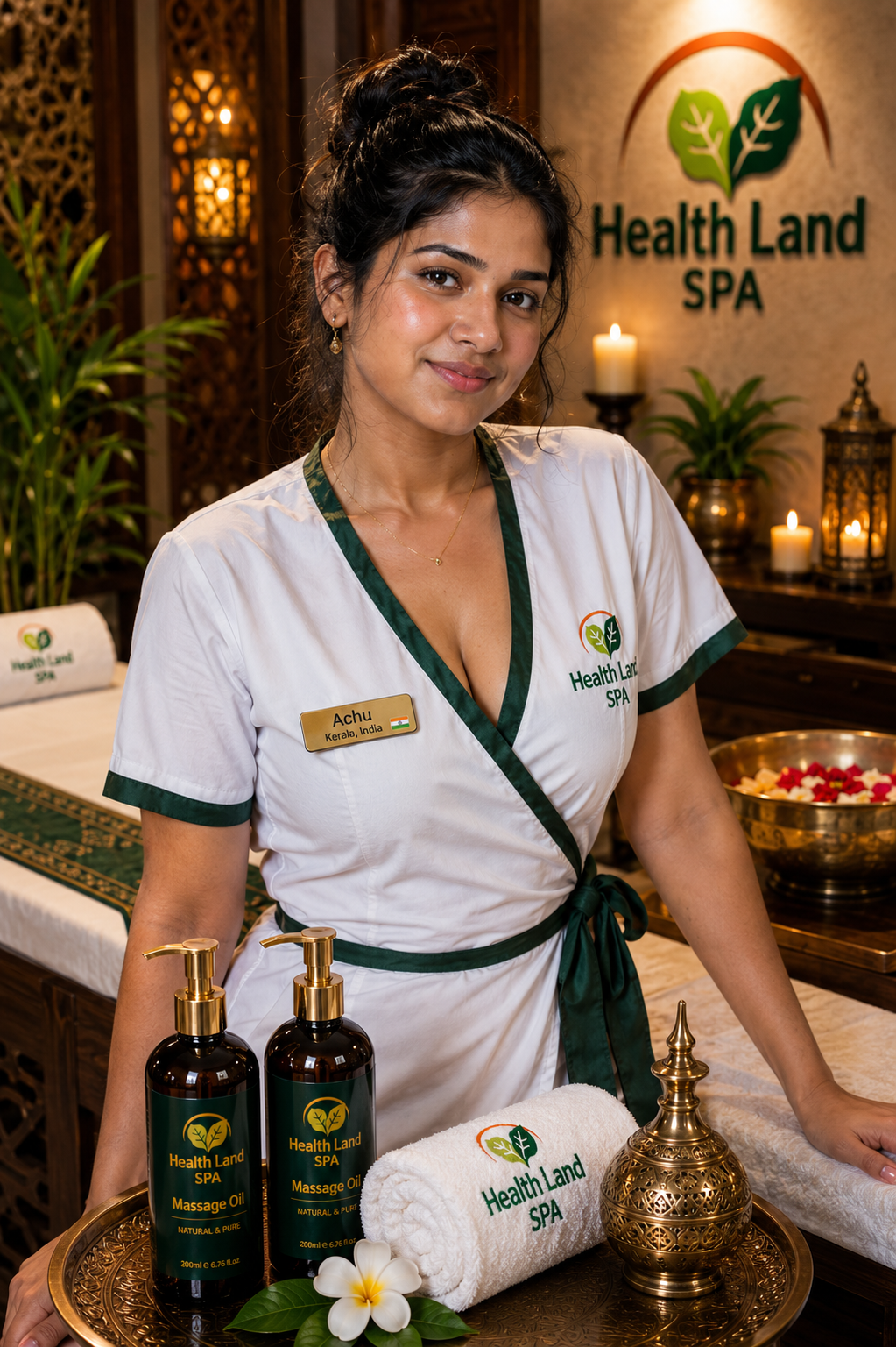 Massage therapist Achu from Kerala, India